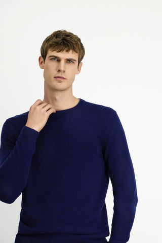  Koyu Lacivert Bisiklet Yaka Regular Fit Yünlü Triko Kazak