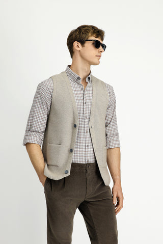  Orta Vizon V Yaka Triko Yelek