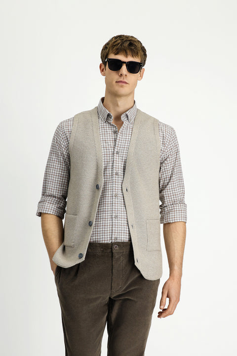 Orta Vizon V Yaka Triko Yelek