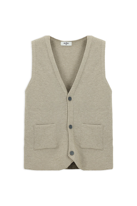 Orta Vizon V Yaka Triko Yelek