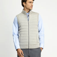 Light Mink Patterned Zip-Up Knit Vest