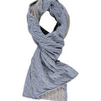 Açık Mavi Melanj Yünlü Desenli Atkı & Bere & Eldiven Takımı