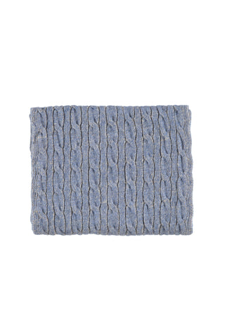  Aç?k Mavi Melanj Yünlü Desenli Atk? & Bere & Eldiven Tak?m?-Ki??l?