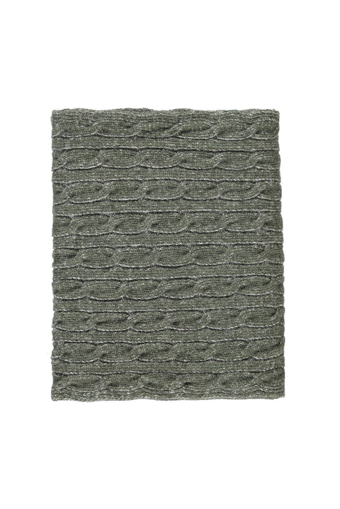 Küf Yeşili Yünlü Desenli Atkı & Bere & Eldiven Takımı