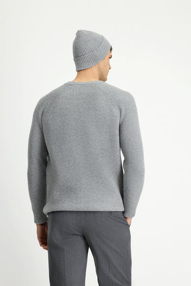 Açık Gri Melanj Yünlü Atkı Bere Takımı