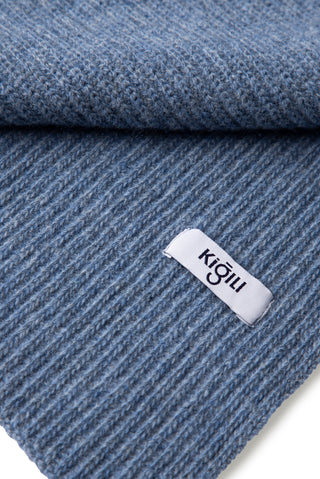  Havacı Mavi Melanj Yünlü Atkı & Bere Takımı