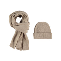 Açık Vizon Yünlü Atkı & Bere Takımı