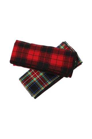  Koyu Kırmızı Örme Ekose Tv Battaniyesi