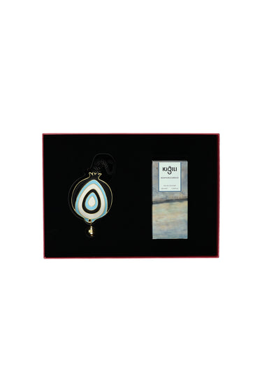  2'li Nazar Boncuğu & 100 ml Bosphorus Breeze Kolonya Hediye Kutulu Set