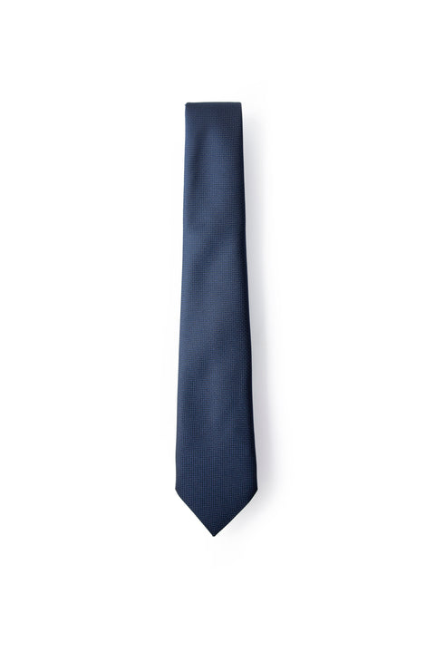 Dark Navy Blue 3-Piece Patterned Tie, Pocket Square & Cufflinks Set in Gift Box