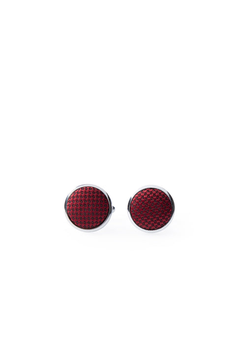 Dark Burgundy 3-Piece Patterned Tie, Pocket Square & Cufflinks Set in Gift Box