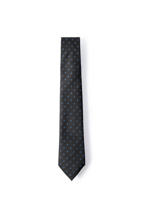 Black 3-Piece Patterned Tie, Pocket Square & Cufflink Set in Gift Box