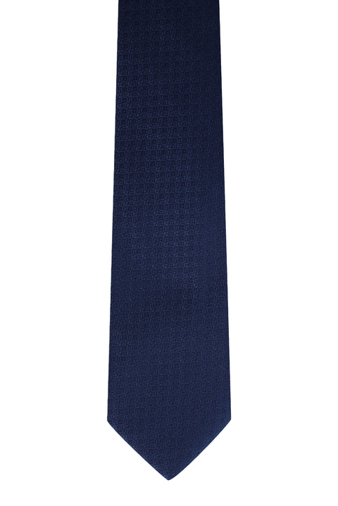 Koyu Lacivert Desenli Kravat