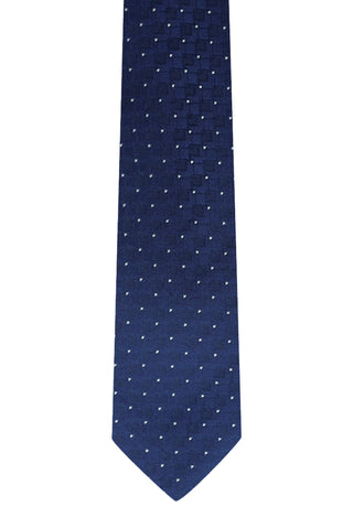  Orta Lacivert Desenli Kravat