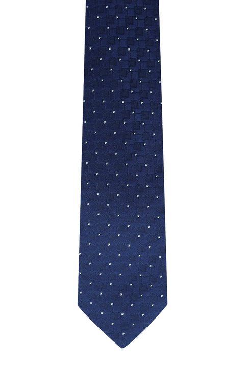 Orta Lacivert Desenli Kravat