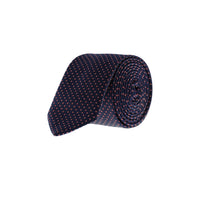 Orta Lacivert Desenli Kravat