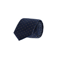 Koyu Lacivert Desenli Kravat