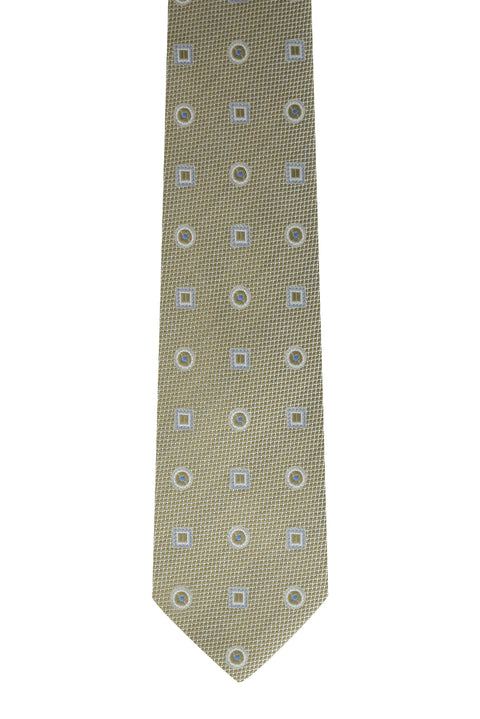 Orta Bej Desenli Kravat