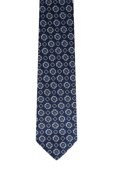  Orta Lacivert Desenli Kravat