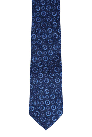  Koyu Lacivert Desenli Kravat