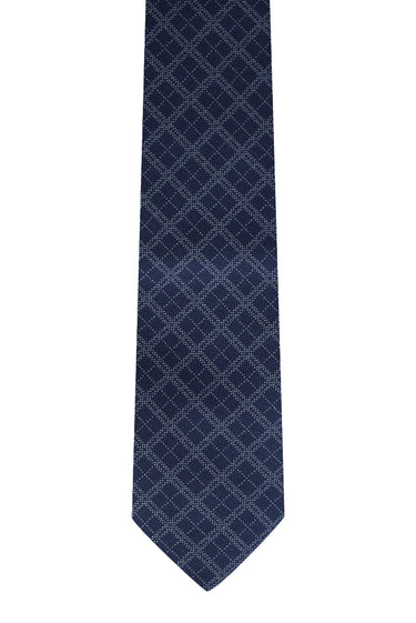 Koyu Lacivert Desenli Kravat