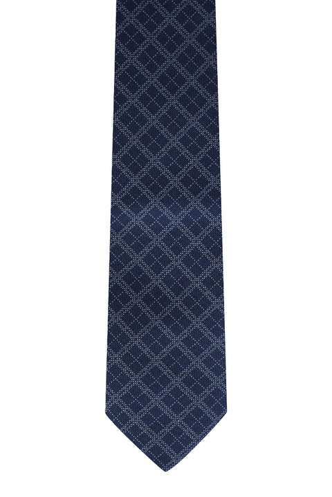 Koyu Lacivert Desenli Kravat