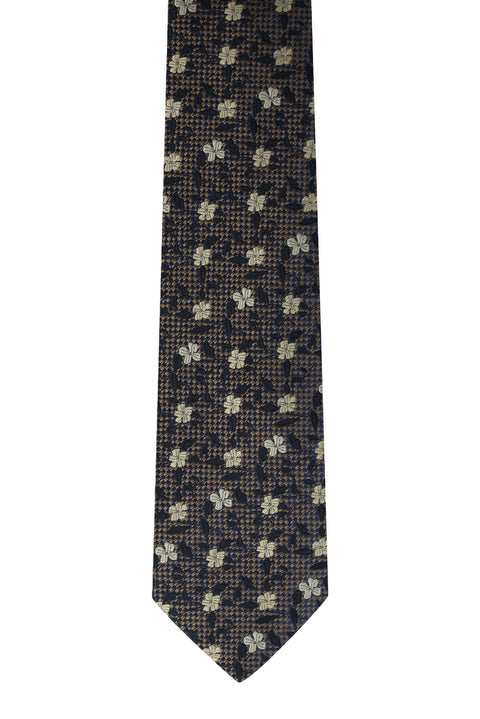 Koyu Kahve Desenli Kravat