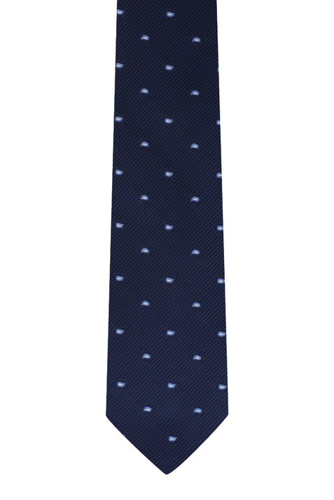 Koyu Lacivert Desenli Kravat