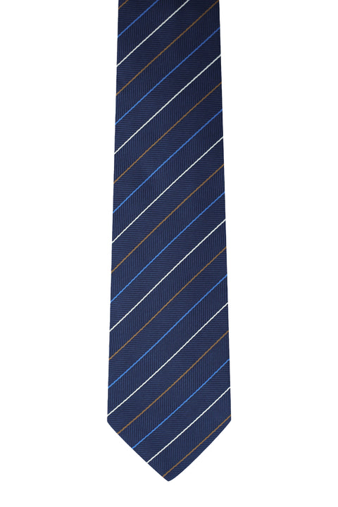 Koyu Lacivert Desenli Kravat