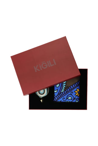  2'li Fular & Nazar Boncuğu Hediye Kutulu Set