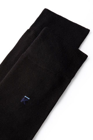  Siyah 3'lü Bambu Karışımlı Düz Çorap Hediye Kutulu Set