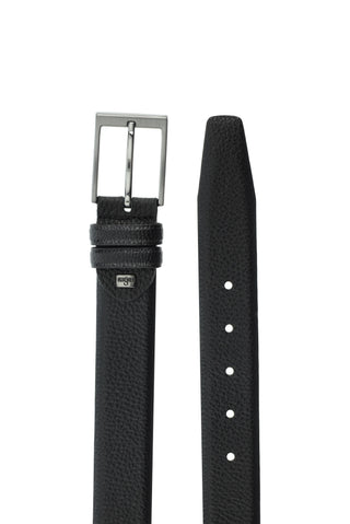  Siyah Desenli 3'lü Deri Kemer & Cüzdan & Kartlık Hediye Kutulu Set