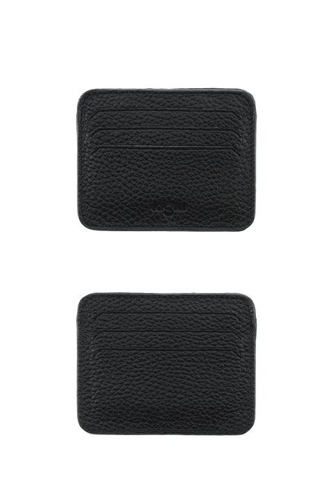 Siyah Desenli 3'lü Deri Kemer & Cüzdan & Kartlık Hediye Kutulu Set