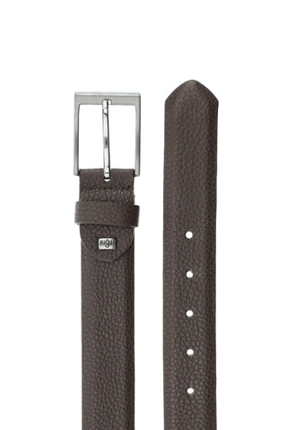  Orta Kahve Desenli 3'lü Deri Kemer & Cüzdan & Kartlık Hediye Kutulu Set