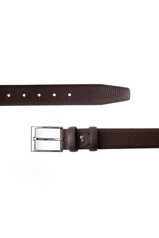  Orta Kahve Desenli 3'lü Deri Kemer & Cüzdan & Kartlık Hediye Kutulu Set