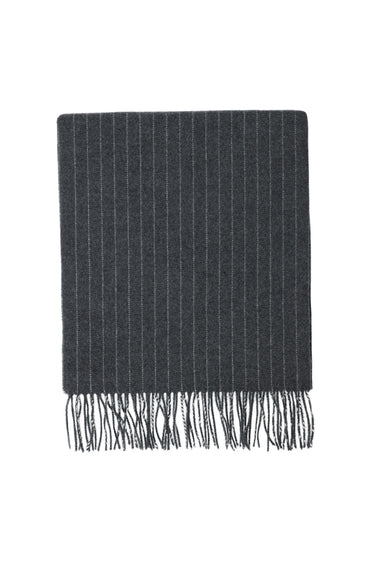  Orta Lacivert İtalyan Çizgili Yün Atkı