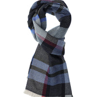 Mavi İtalyan Desenli Yün Atkı