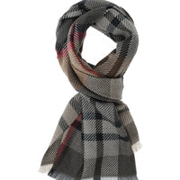 Orta Kahve İtalyan Desenli Yün Atkı