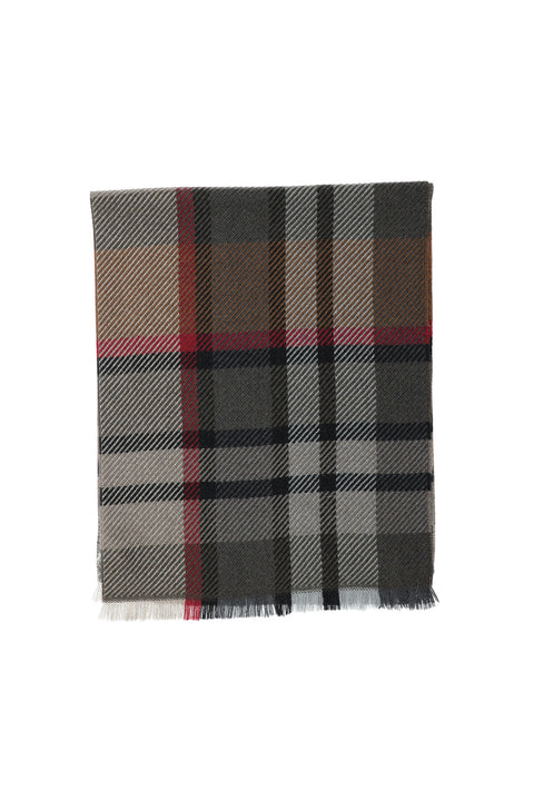 Orta Kahve İtalyan Desenli Yün Atkı