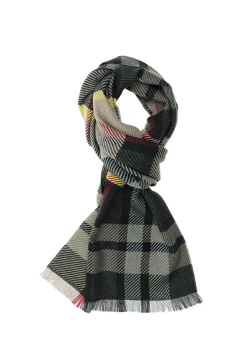 Sarı İtalyan Desenli Yün Atkı