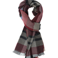 Açık Bordo İtalyan Desenli Yün Atkı