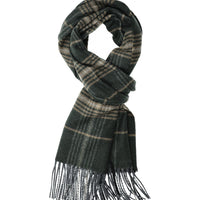 Orta Antrasit İtalyan Ekose Yün Atkı