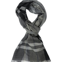 Orta Gri İtalyan Ekose Yün Atkı