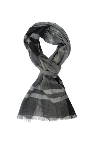  Orta Gri İtalyan Ekose Yün Atkı