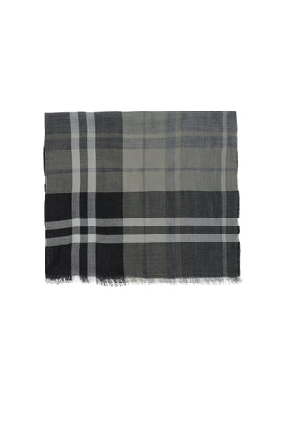  Orta Gri İtalyan Ekose Yün Atkı