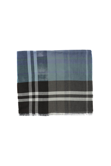  Mavi İtalyan Ekose Yün Atkı