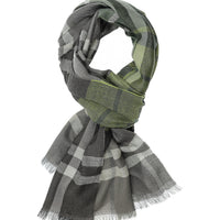 Küf Yeşili İtalyan Ekose Yün Atkı