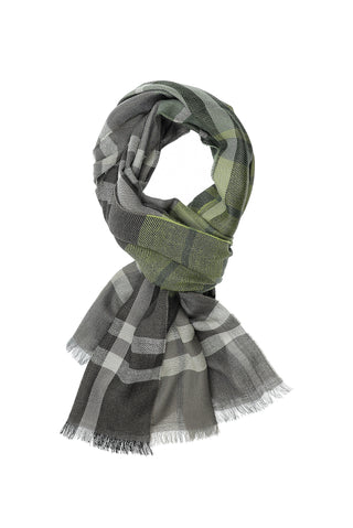  Küf Yeşili İtalyan Ekose Yün Atkı