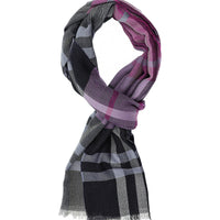 Toz Pembe İtalyan Ekose Yün Atkı