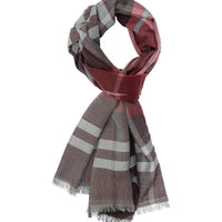 Açık Kırmızı İtalyan Ekose Yün Atkı